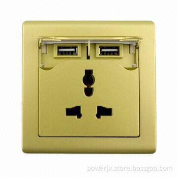 High-efficiency Universal USB Charging Socket, 110 to 220V AC 50/60Hz Input Voltage
